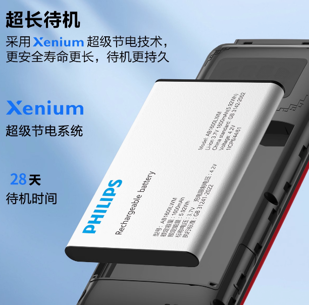 飞利浦2025新款老年机4G全网通E539A官方正品超长待机